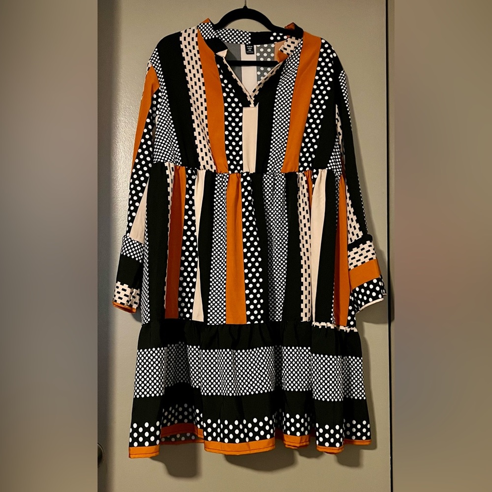 Popular trendy print plus size dress